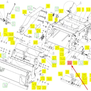 Oryginalna lewa osłona przenośnika pochyłego o numerze katalogowym 102416070, stosowana w kombajnach zbożowych marki Rostselmash.-schemat