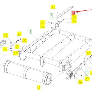 Oryginalna, plastikowa listwa przenośnika pochyłego o numerze katalogowym 102416610, stosowana w kombajnach zbożowych marki Rostselmash.-schemat
