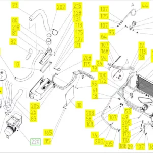 Oryginalny wspornik nagrzewnicy o numerze katalogowym 102420171, stosowany w kombajnach zbożowych marki Rostselmash schemat