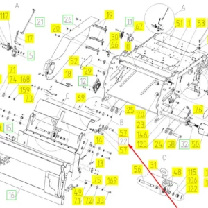 Oryginalny siłownik przedłużenia przenośnika pochyłego o numerze katalogowym 102420205, stosowany w kombajnach zbożowych marki Rostselmash.-schemat