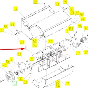 Oryginalny wentylator sit o numerze katalogowym 102422559, stosowany w kombajnach zbożowych marki Rostselmash- schemat.