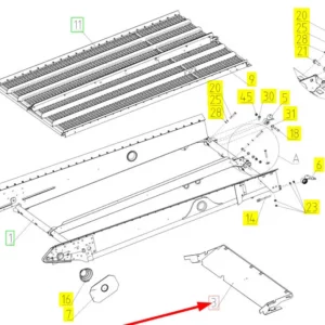 Oryginalna taca sita o numerze katalogowym 102423054, stosowana w kombajnach zbożowyc marki Rostselmash schemat.