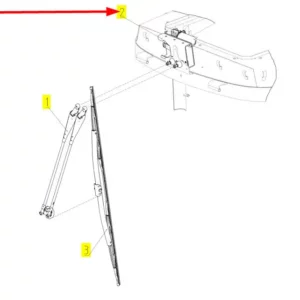 Oryginalny silnik wycieraczki o numerze katalogowym 102423566, stosowany w kombajnach zbożowych marki Rostselmash schemat.