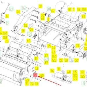 Oryginalny wpust o numerze katalogowym 102424456, stosowany w kombajnach zbożowych marki Rostselmash.-schemat