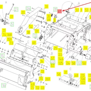 Oryginalna piasta łożyska przenośnika pochyłego o numerze katalogowym 102424674, stosowana w kombajnach zbożowych marki Rostselmash.-schemat