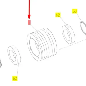 Oryginalne koło pasowe o numerze katalogowym 102429934, stosowane w kombajnach zbożowych marki Rostselmash- schemat.