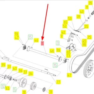 Oryginalna osłona wału o numerze katalogowym 102430015, stosowana w kombajnach zbożowych marki Rostselmash schemat
