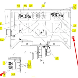 Oryginalna wiązka elektryczna bezpieczników o numerze katalogowym 102430692, stosowana w kombajnach zbożowych marki Rostselmash schemat