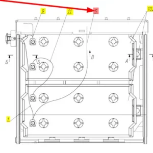 Oryginalny przewód elektryczny akumulatora o numerze katalogowym 102430699, stosowany w kombajnach zbożowych marki Rostselmash schemat