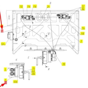 Oryginalny przewód elektryczny akumulatora o numerze katalogowym 102430710, stosowany w kombajnach zbożowych marki Rostselmash schemat