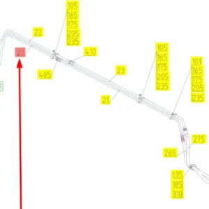 Oryginalny przewód hydrauliczny o numerze katalogowym 102431825, stosoway w kombajnach zbożowych marki Rostselmash- schemat.