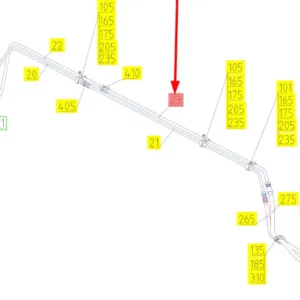 Oryginalny przewód hydrauliczny o numerze katalogowym 102431903, stosowany w kombajnach zbożowych marki Rostselmash- schemat.