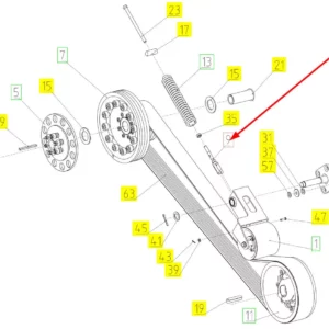 Oryginalne widełki cięgna napinacza o numerze katalogowym 102432600, stosowane w kombajnach zbożowych marki Rostselmash schemat.