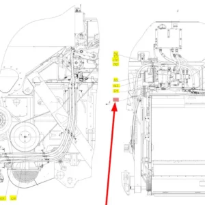 Oryginalny wąż gumowy hydrauliczny o numerze katalogowym 102433980, stosowany w kombajnach zbożowych marki Rostselmash- schemat.