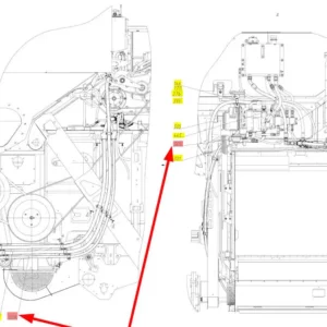 Oryginalny wąż gumowy hydrauliczny o numerze katalogowym 102434581,stosowany w kombajnach zbożowych marki Rostselmash- schemat.
