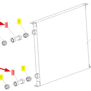 Oryginalny przewód oleju chłodnicy o numerze katalogowym 102435368, stosowany w kombajnach zbożowych marki Rostselmash- schemat.