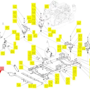 Oryginalny wspornik o numerze katalogowym 102436599, stosowany w kombajnach zbożowych marki Rostselmash schemat