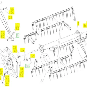 Oryginalna rura nagarniacza o numerze katalogowym 102436958, stosowana w hederach zbożowych marki Rostselmash. schemat