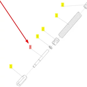 Oryginalny pręt napinacza o numerze katalogowym 102436995, stosowany w kombajnach zbożowych marki Rostselmash. schemat