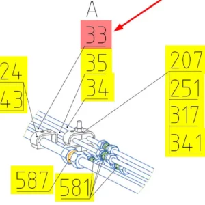 Oryginalny przewód hydrauliczny o numerze katalogowym 102440983, stosowany w kombajnach zbożowych marki Rostselmash- schemat.