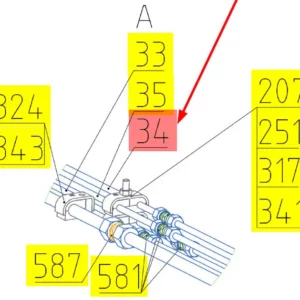 Oryginalny przewód hydrauliczny o numerze katalogowym 102441152, stosowany w kombajnach zbożowych marki Rostselmash- schemat.