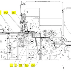 Oryginalny przewód hydrauliczny o numerze katalogowym 102443637, stosowany w kombajnach zbożowych marki Rostselmash- schemat.