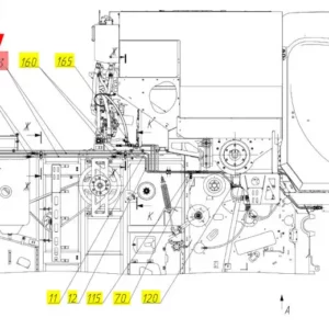 Oryginalny przewód hydrauliczny o numerze katalogowym 102444007, stosowany w kombajnach zbożowych marki Rostselmash- schemat.