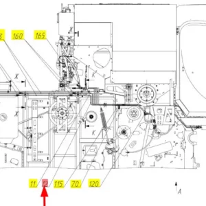 Oryginalny przewód hydrauliczny o numerze katalogowym 102444099, stosowany w kombajnach zbożowych marki Rostselmash- schemat.