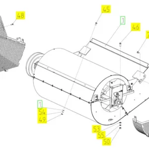 Oryginalna obudowa wialni o numerze katalogowym 102445577, stosowana w kombajnach zbożowych marki Rostselmash- schemat.