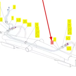 Oryginalny przewód hydrauliczny o numerze katalogowym 102446241, stosowany w kombajnach zbożowych marki Rostselmash- schemat.