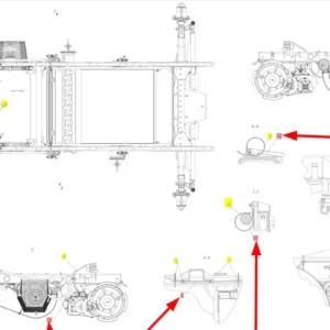Oryginalny przewód podwozia o numerze katalogowym 102449098, stosowany w kombajnach zbożowych marki Rostselmash- schemat.