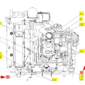 Oryginalny przewód masy o numerze katalogowym 102450686, stosowany w kombajnach zbożowych marki Rostselmash- schemat.