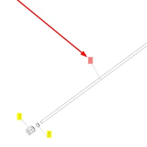 Oryginalny pręt poziomowania o numerze katalogowym 102451992, stosowany w kombajnach zbożowych marki Rostselmash. schemat