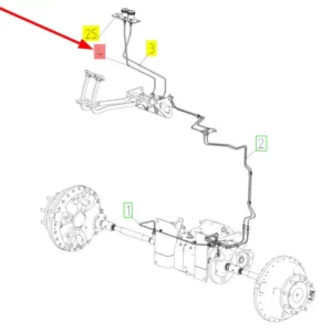 Oryginalny przewód układu hamulcowego o numerze katalogowym 102454806, stosowany w kombajnach zbożowych marki Rostselmash schemat.