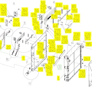 Oryginalna osłona wentylatora chłodnicy o numerze katalogowym 102455452, stosowana w kombajnach zbożowych marki Rostselmash schemat.