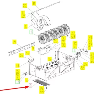 Oryginalny grill obudowy wentylatora o numerze katalogowym 102455892, stosowany w kombajnach zbożowych marki Rostselmash.