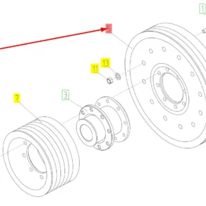 Oryginalne koło pasowe o numerze katalogowym 102462339, stosowane w kombajnach zbożowych marki Rostselmash schemat.
