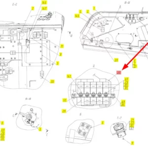 Oryginalna wiązka systemu dźwiękowego o numerze katalogowym 102463183, stosowana w kombajnach zbożowych marki Rostselmash schemat