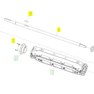 Oryginalna, kompletna piasta odrzutnika lewa o numerze katalogowym 102464328, stosowana w kombajnach zbożowych marki Rostselmash.-schemat