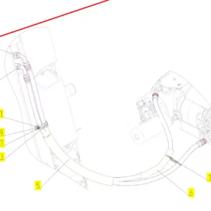 Oryginalny przewód hydrauliczny o numerze katalogowym 102465125, stosowany w kombajnach zbożowych marki Rostselmash schemat.