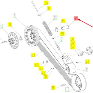 Oryginalna tuleja koła pasowego o numerze katalogowym 102465394. stosowana w kombajnach zbożowych marki Rostselmash schemat.