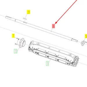 Oryginalny wałek napędu odrzutnika o numerze katalogowym 102466145, stosowany w kombajnach zbożowych marki Rostselmash.-schemat