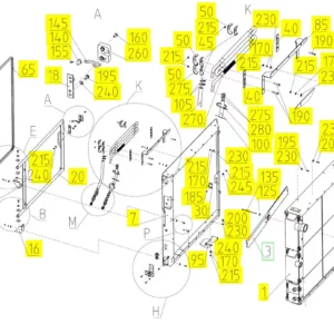 Oryginalny wlot powietrza o numerze katalogowym 102467046, stosowany w kombajnach zbożowych marki Rostselmash schemat.