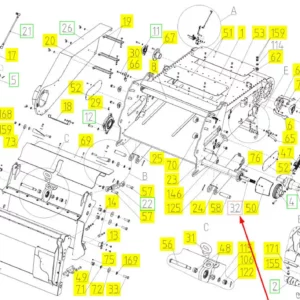 Oryginalny wałek przenośnika pochyłego o numerze katalogowym 102469401, stosowany w kombajnach zbożowych marki Rostselmash.-schemat