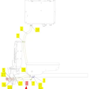 Oryginalny wąż gumowy o numerze katalogowym 102473109, stosowany w kombajanch zbożowych marki Rostselmash- schemat.