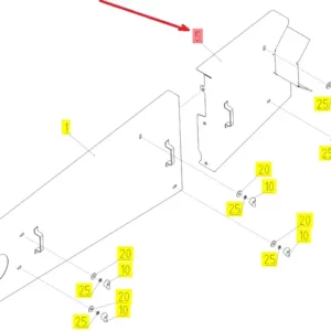 Oryginalna obudowa napędów przenośnika pochyłego o numerze katalogowym 102486872, stosowana w kombajnach zbożowych marki Rostselmash. schemat