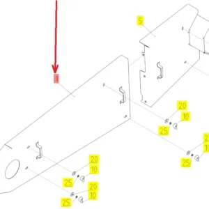 Oryginalna obudowa napędów przenośnika pochyłego o numerze katalogowym 102487384, stosowana w kombajnach zbożowych marki Rostselmash. schemat