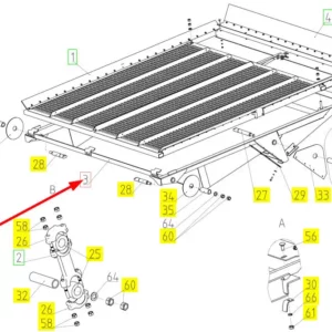 Oryginalna rama sita dolnego o numerze katalogowym 102487942, stosowana w kombajnach zbożowych marki Rostselmash schemat.