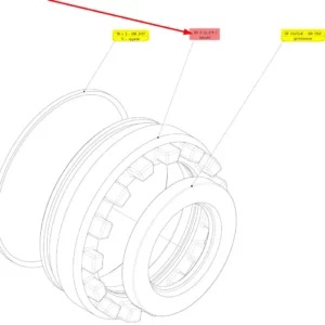 Oryginalny pierścień koronowy o numerze katalogowym 102488487, stosowany w kombajnach zbożowych marki Rostselmash schemat.