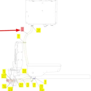 Oryginalny wąż gumowy o numerze katalogowym 102502561, stosowany w kombajanch zbożowych marki Rostselmash- schemat.